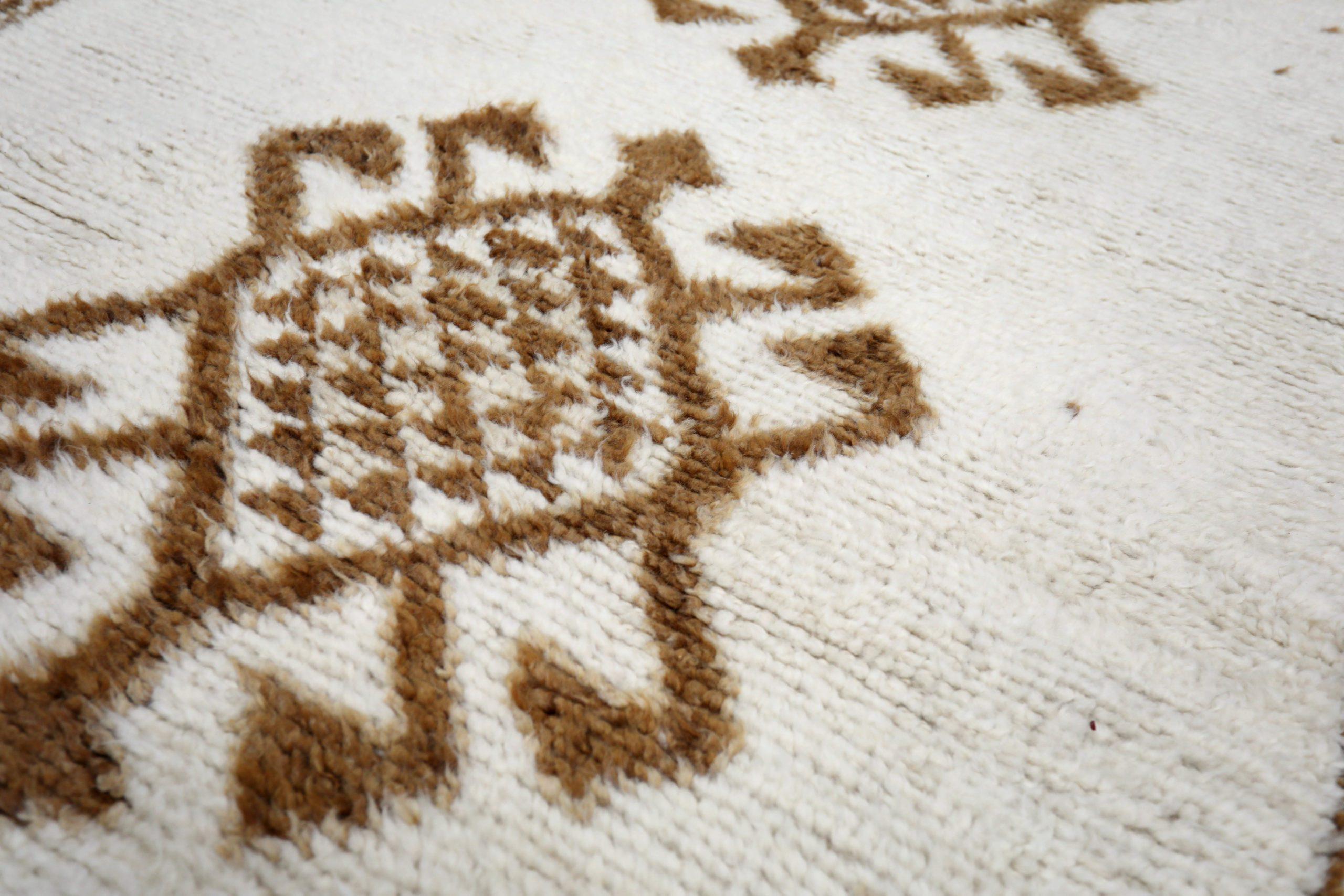 Tribale Tappeto Runner Turkey Anatoly - Lana Marrone Avorio Design - 93204 in vendita