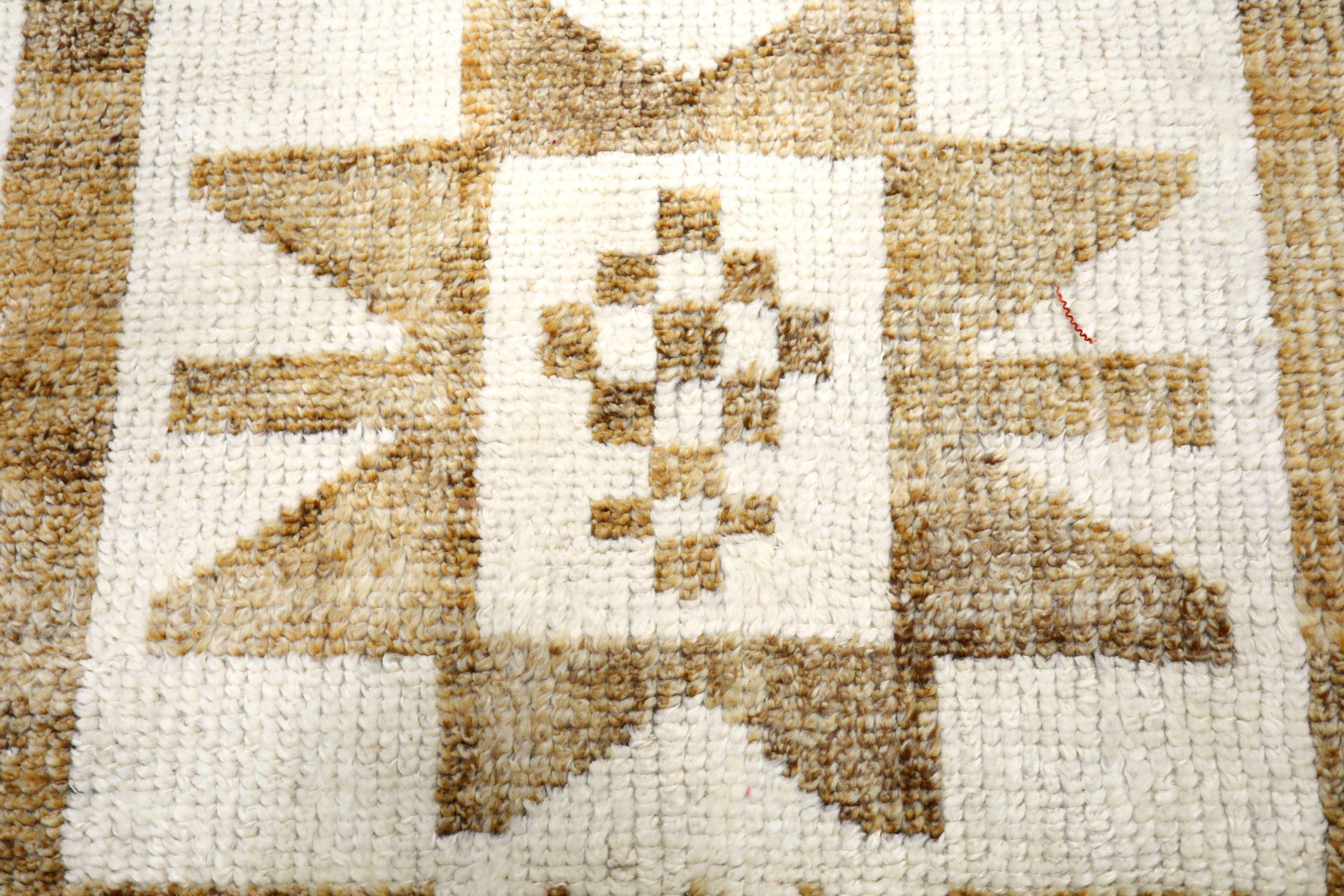 Türkei Anatoly Läufer Teppich - Wolle Braun Elfenbein Design - 93208 im Zustand „Hervorragend“ im Angebot in Dallas, TX