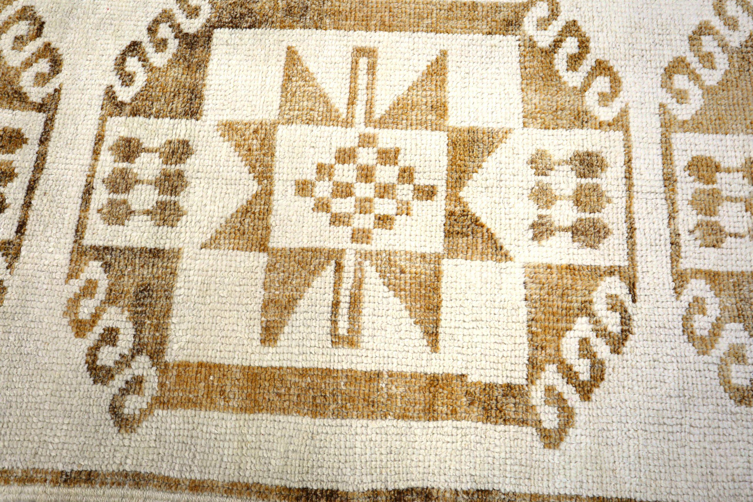 Türkei Anatoly Läufer Teppich - Wolle Braun Elfenbein Design - 93208 (20. Jahrhundert) im Angebot