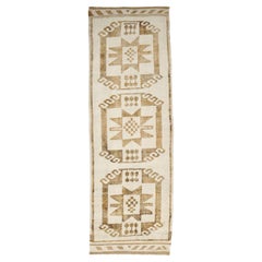 Türkei Anatoly Läufer Teppich - Wolle Braun Elfenbein Design - 93208