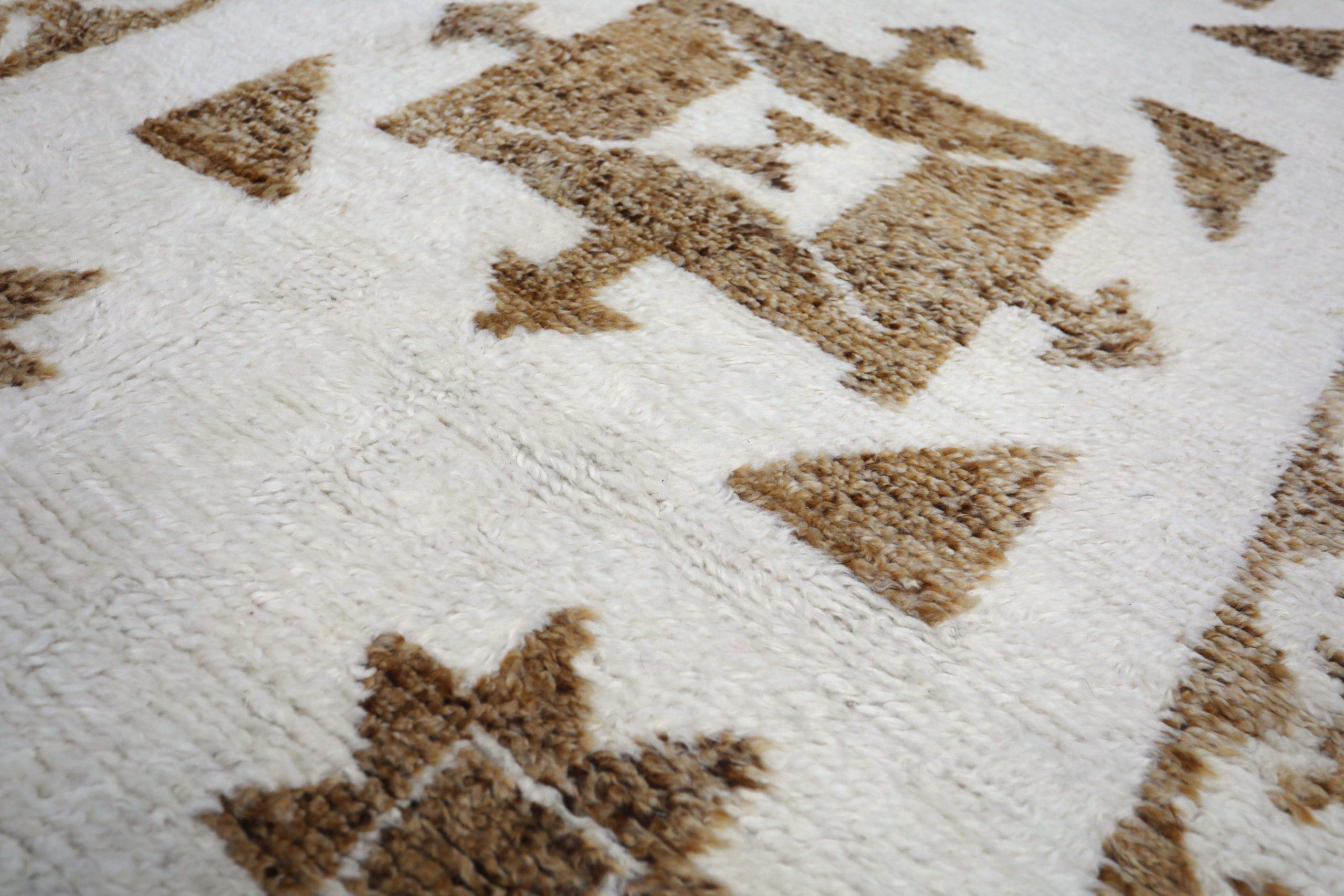 Tribal Tapis de course Turkey Anatoly - Laine Brown Ivory Design - 93211 en vente