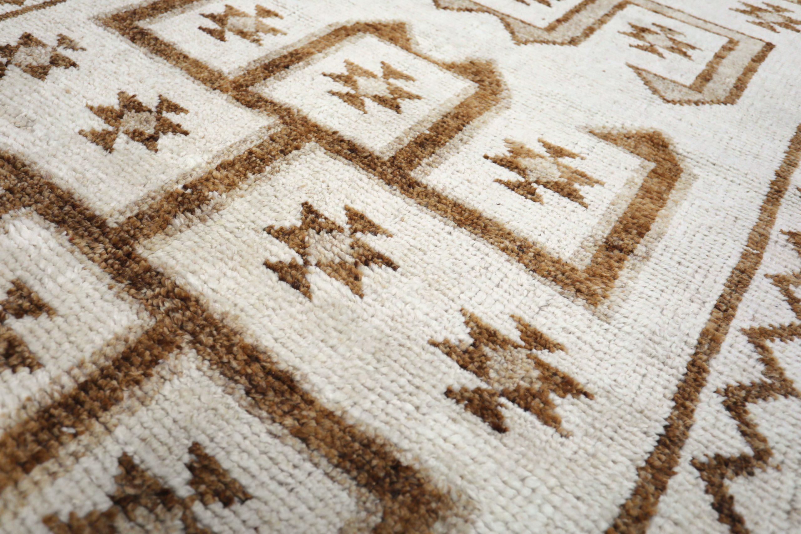 Turc Tapis de course Turkey Anatoly - Laine Brown Ivory Design - 93212 en vente