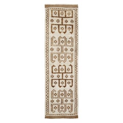 Tappeto Runner Turkey Anatoly - Lana Marrone Avorio Design - 93212