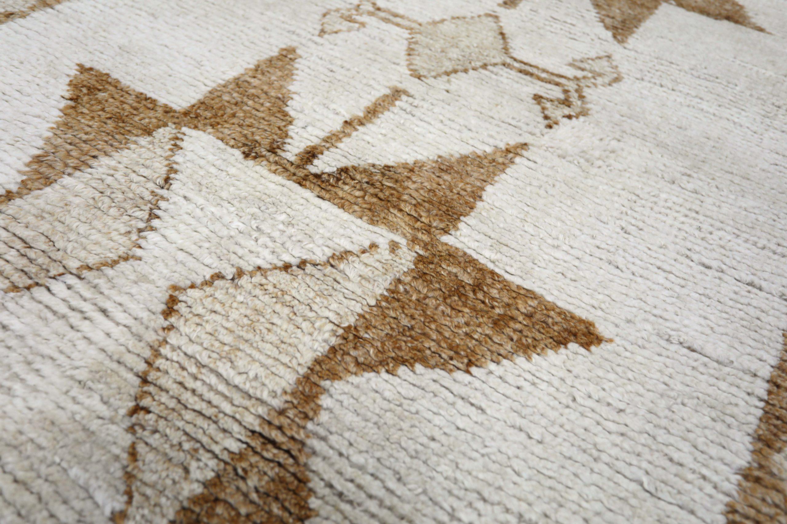 Turco Tappeto Runner Turkey Anatoly - Lana Marrone Avorio Design - 93213 in vendita
