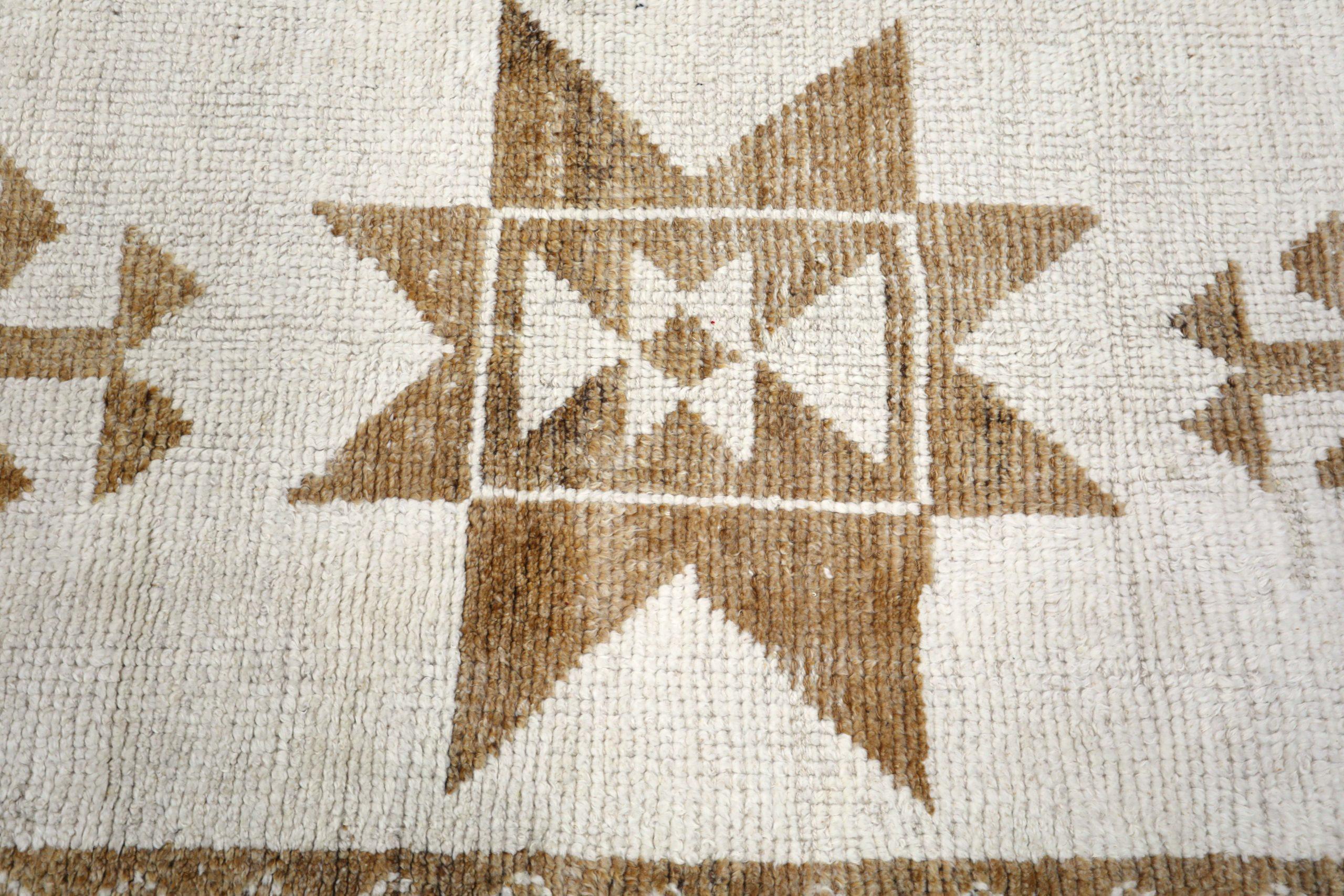Türkei Anatoly Läufer Teppich - Wolle Braun Elfenbein Design - 93214 im Zustand „Hervorragend“ im Angebot in Dallas, TX