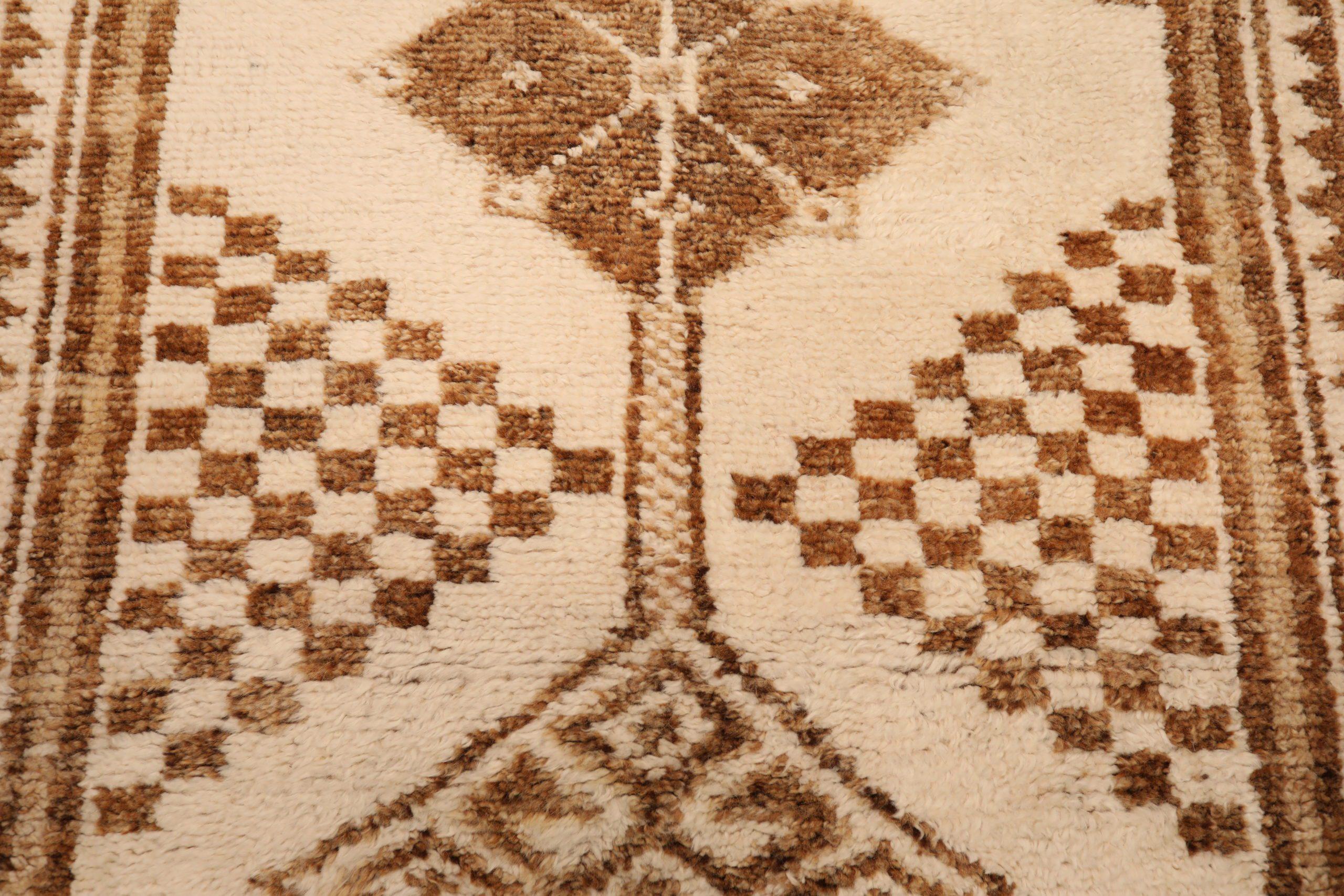 Türkei Anatoly Läufer Teppich - Wolle Braun Elfenbein Design - 93310 im Zustand „Hervorragend“ im Angebot in Dallas, TX