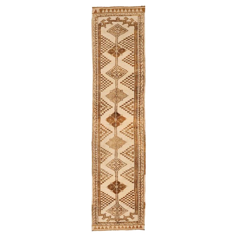Türkei Anatoly Läufer Teppich - Wolle Braun Elfenbein Design - 93310