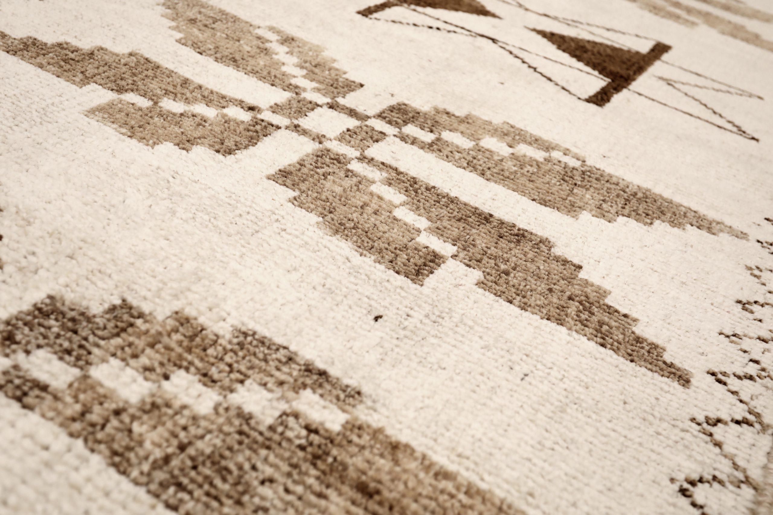 Turc Tapis de course Turkey Anatoly - Laine Brown Ivory Design - 93313 en vente
