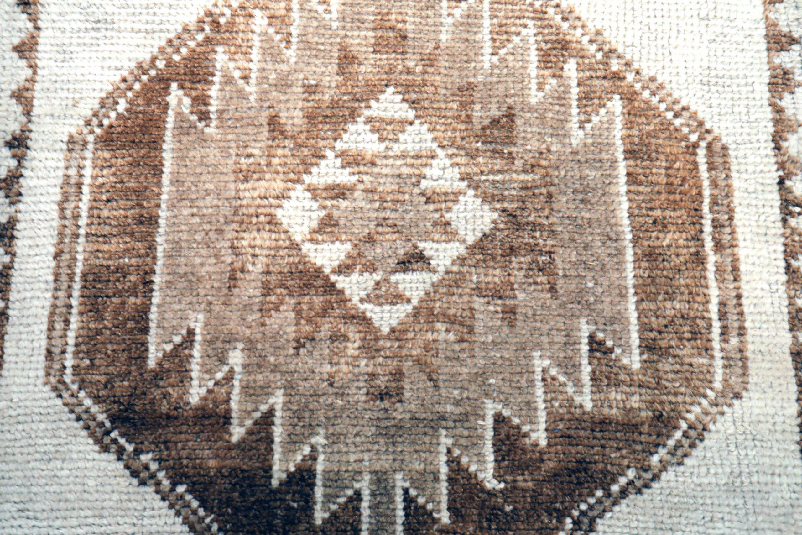 20th Century Turkey Anatoly Runner Rug - Wool Brown Ivory Design - 93315 For Sale