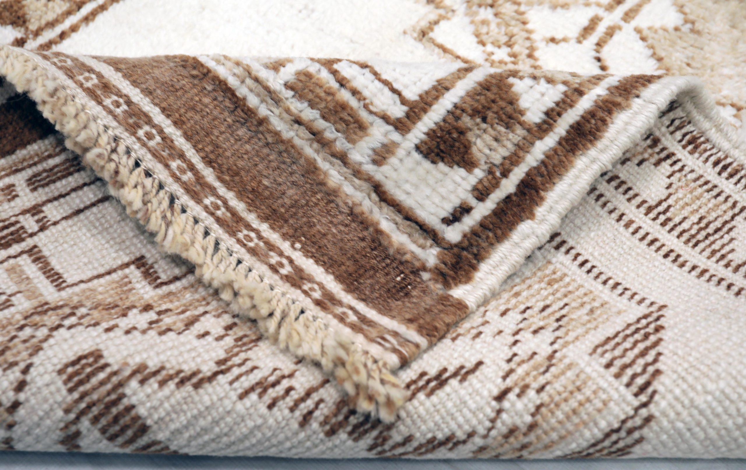 Turc Tapis de course Turkey Anatoly - Laine Brown Ivory Design - 93318 en vente