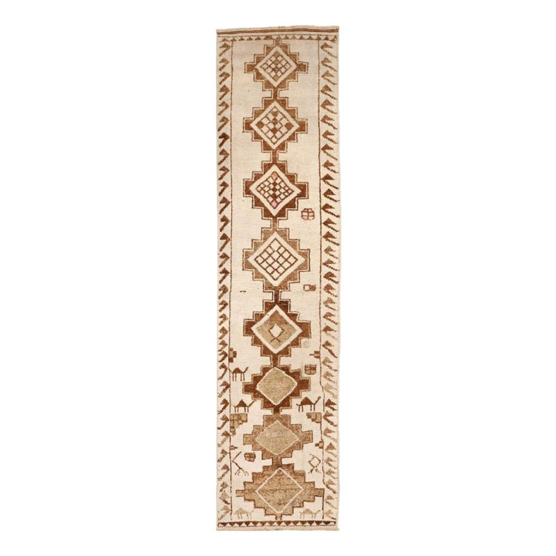 Türkei Anatoly Läufer Teppich - Wolle Braun Elfenbein Design - 93319