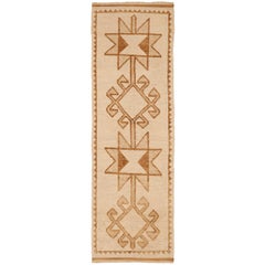 Türkei Anatoly Läufer Teppich - Wolle Braun Elfenbein Design - 93321