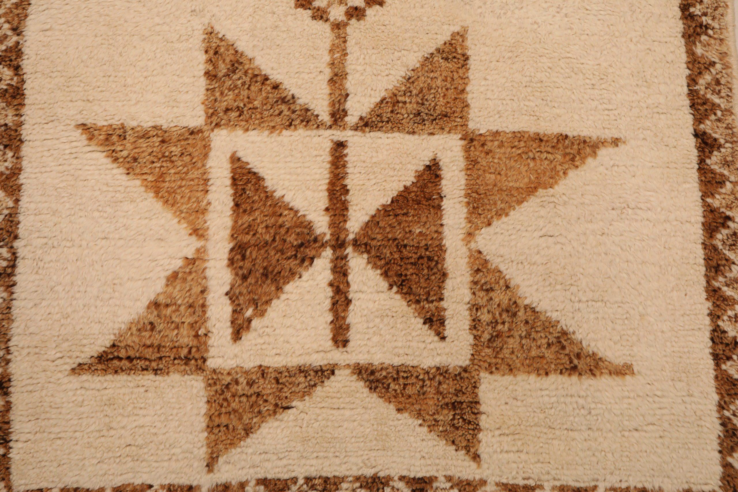 Tappeto Runner Turkey Anatoly - Lana Marrone Avorio Design - 93322 In condizioni ottime in vendita a Dallas, TX