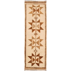Türkei Anatoly Läufer Teppich - Wolle Braun Elfenbein Design - 93322