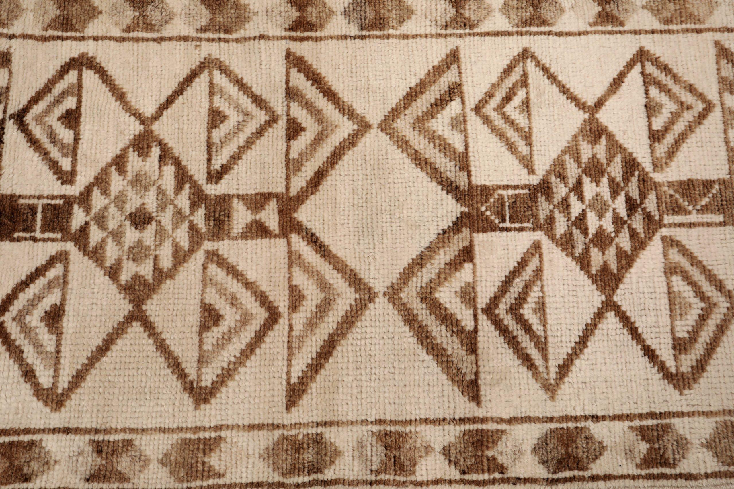 Türkei Anatoly Läufer Teppich - Wolle Braun Elfenbein Design - 93323 (Türkisch) im Angebot