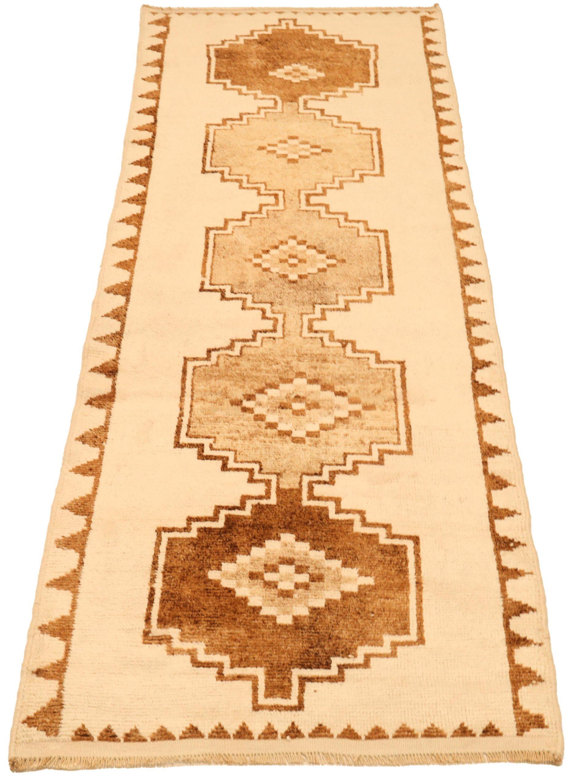 Entdecken Sie die Eleganz von Turkey Anatoly mit dem Läufer Circa 1940. Dieses exklusive Design aus Wolle und Braun-Elfenbein ist perfekt, um Ihren Raum zu verschönern.