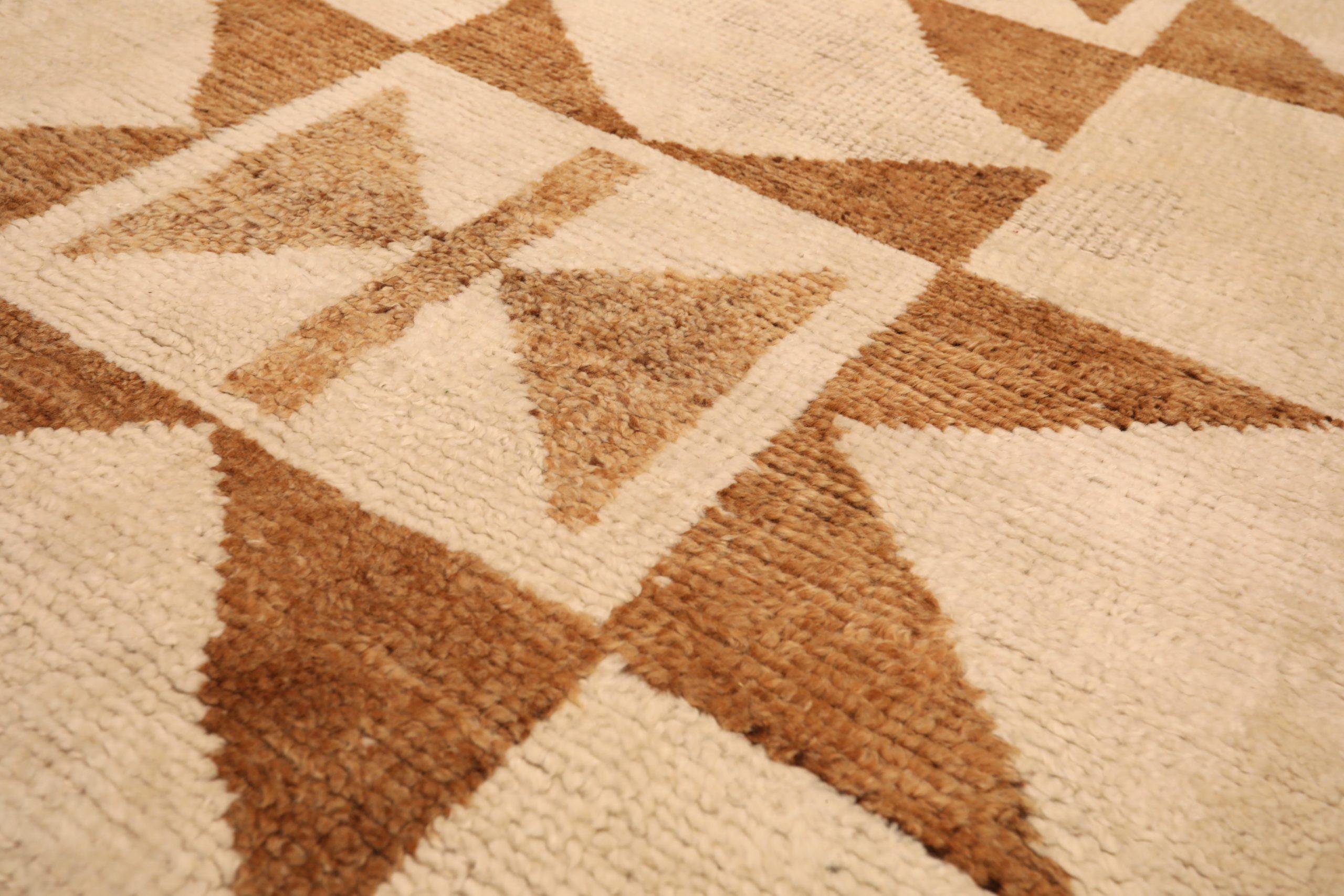 Turco Tappeto Runner Turkey Anatoly - Lana Marrone Avorio Design - 93326 in vendita