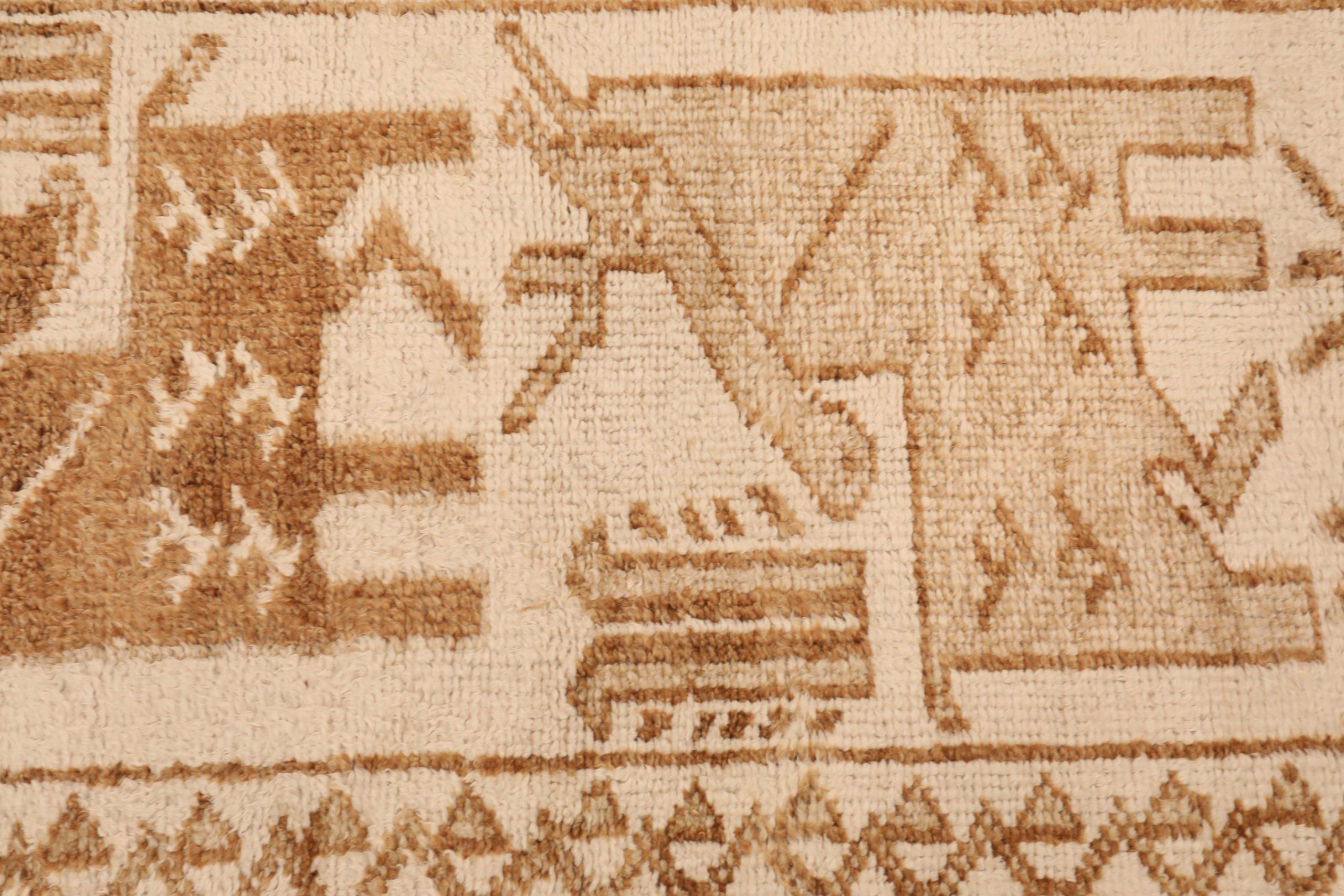 Tapis de course Turkey Anatoly - Laine Brown Ivory Design - 93327 Excellent état - En vente à Dallas, TX