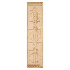 Turkey Anatoly Runner Rug - Wool Brown Ivory Design - 93332