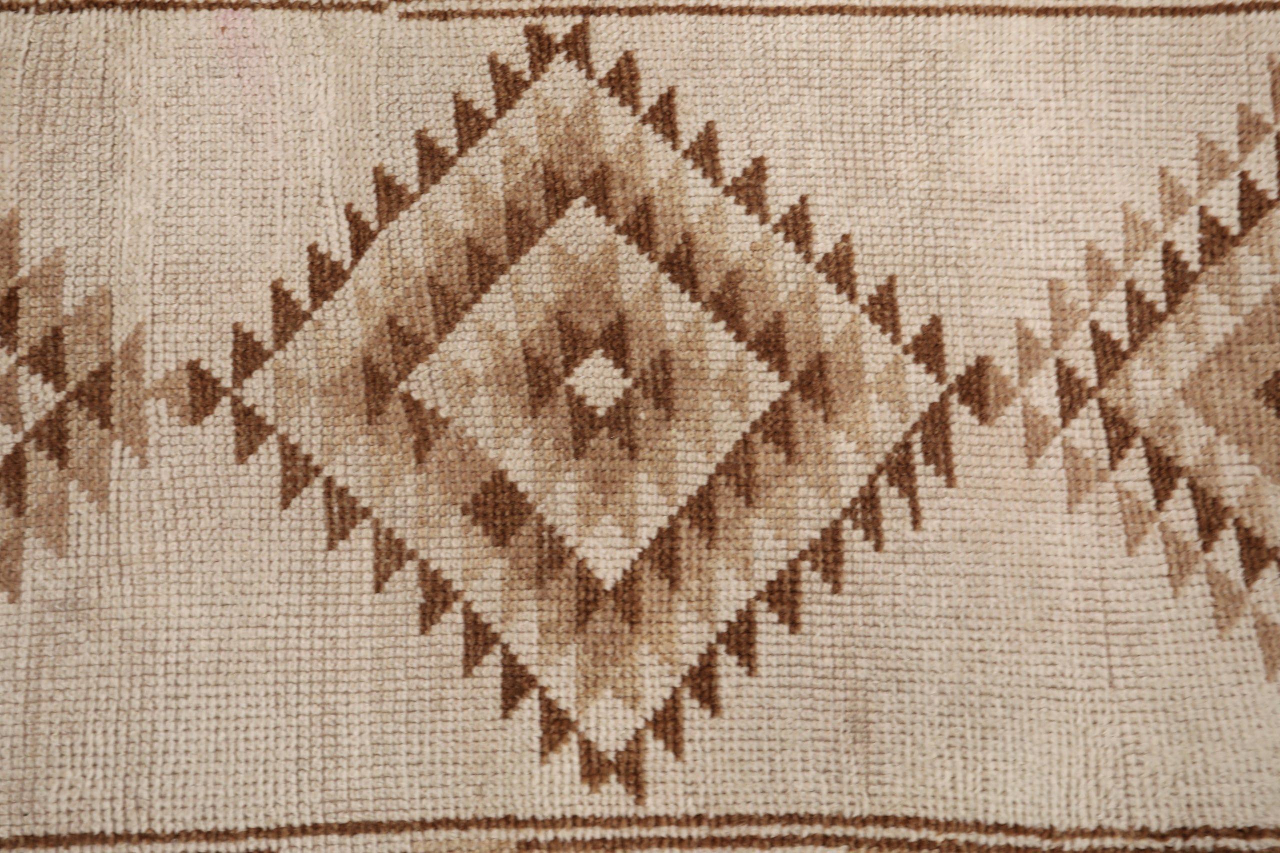 Türkei Anatoly Läufer Teppich - Wolle Braun Elfenbein Design - 93333 (Türkisch) im Angebot