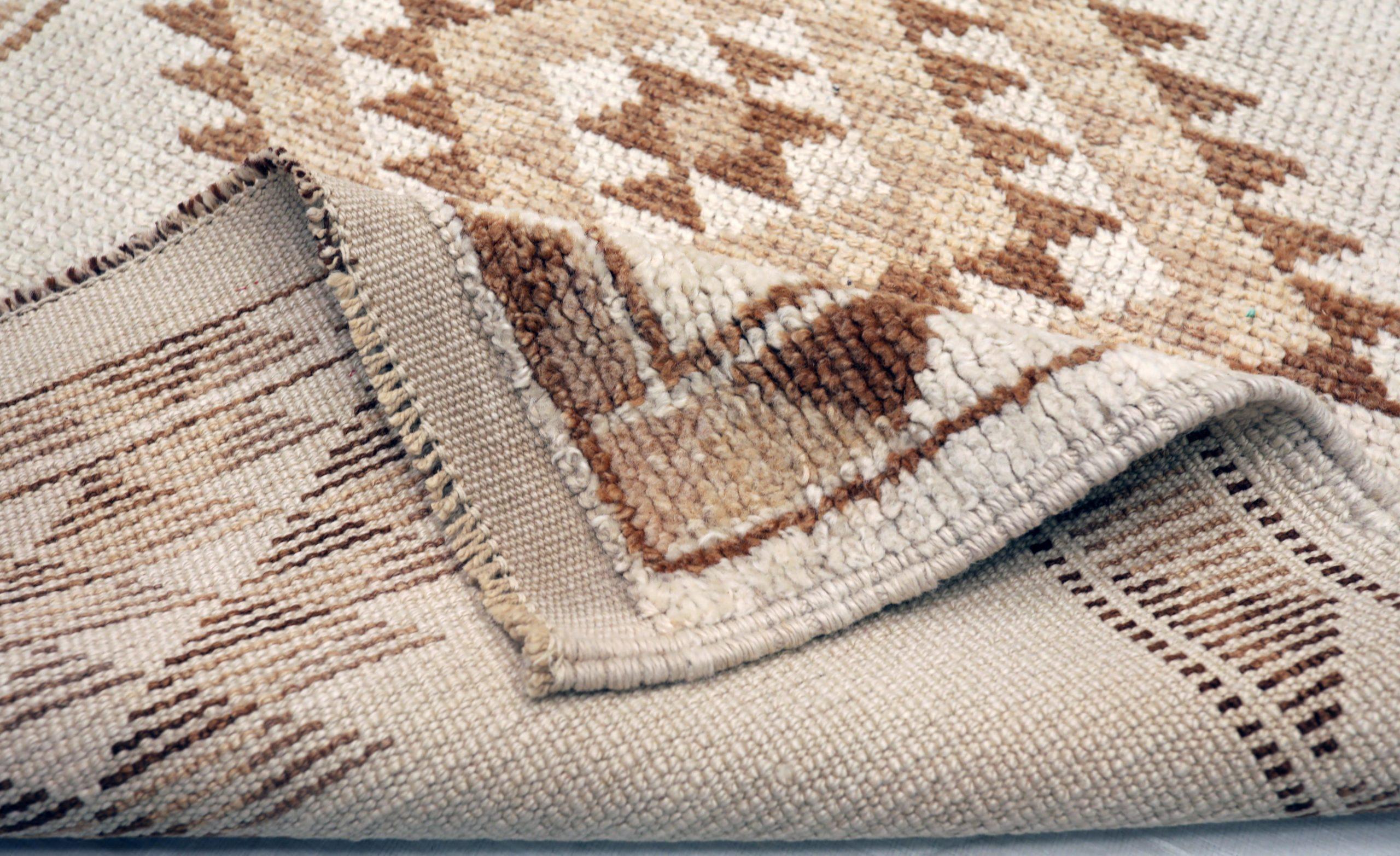 Türkei Anatoly Läufer Teppich - Wolle Braun Elfenbein Design - 93333 im Zustand „Hervorragend“ im Angebot in Dallas, TX