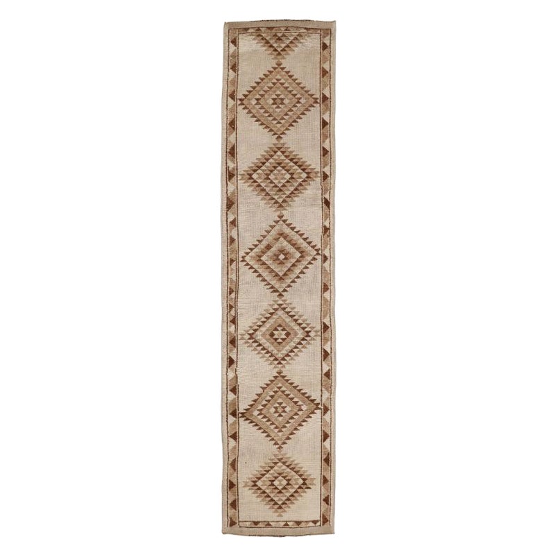 Tappeto Runner Turkey Anatoly - Lana Marrone Avorio Design - 93333