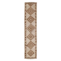 Tappeto Runner Turkey Anatoly - Lana Marrone Avorio Design - 93333