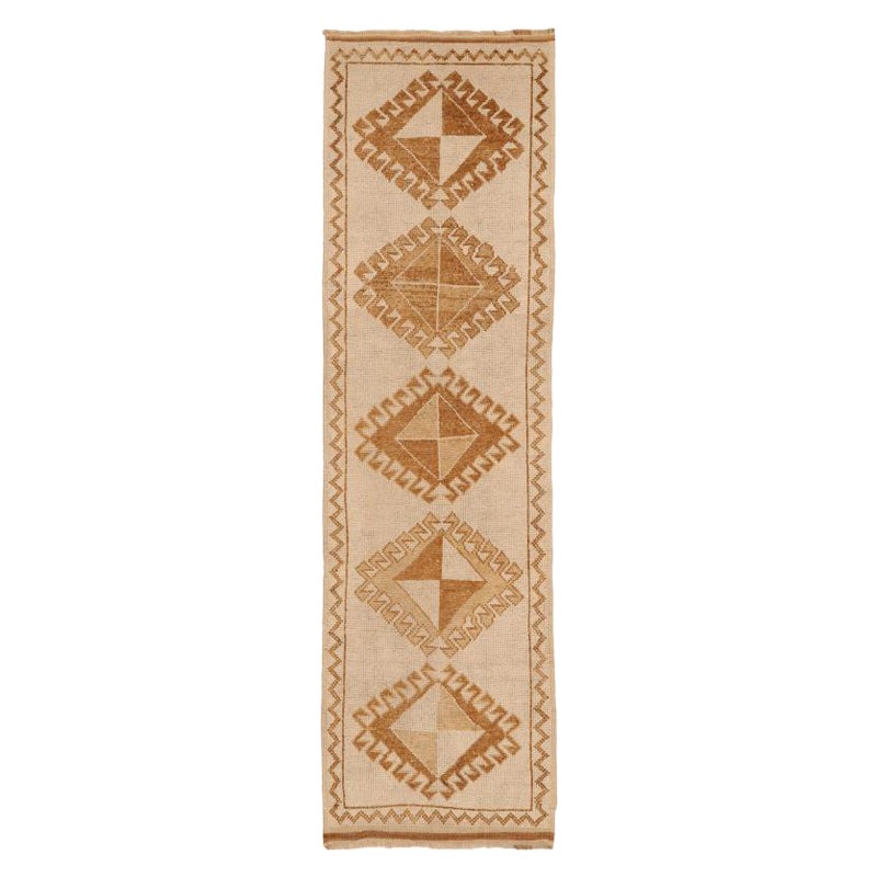 Türkei Anatoly Läufer Teppich - Wolle Braun Elfenbein Design - 93335