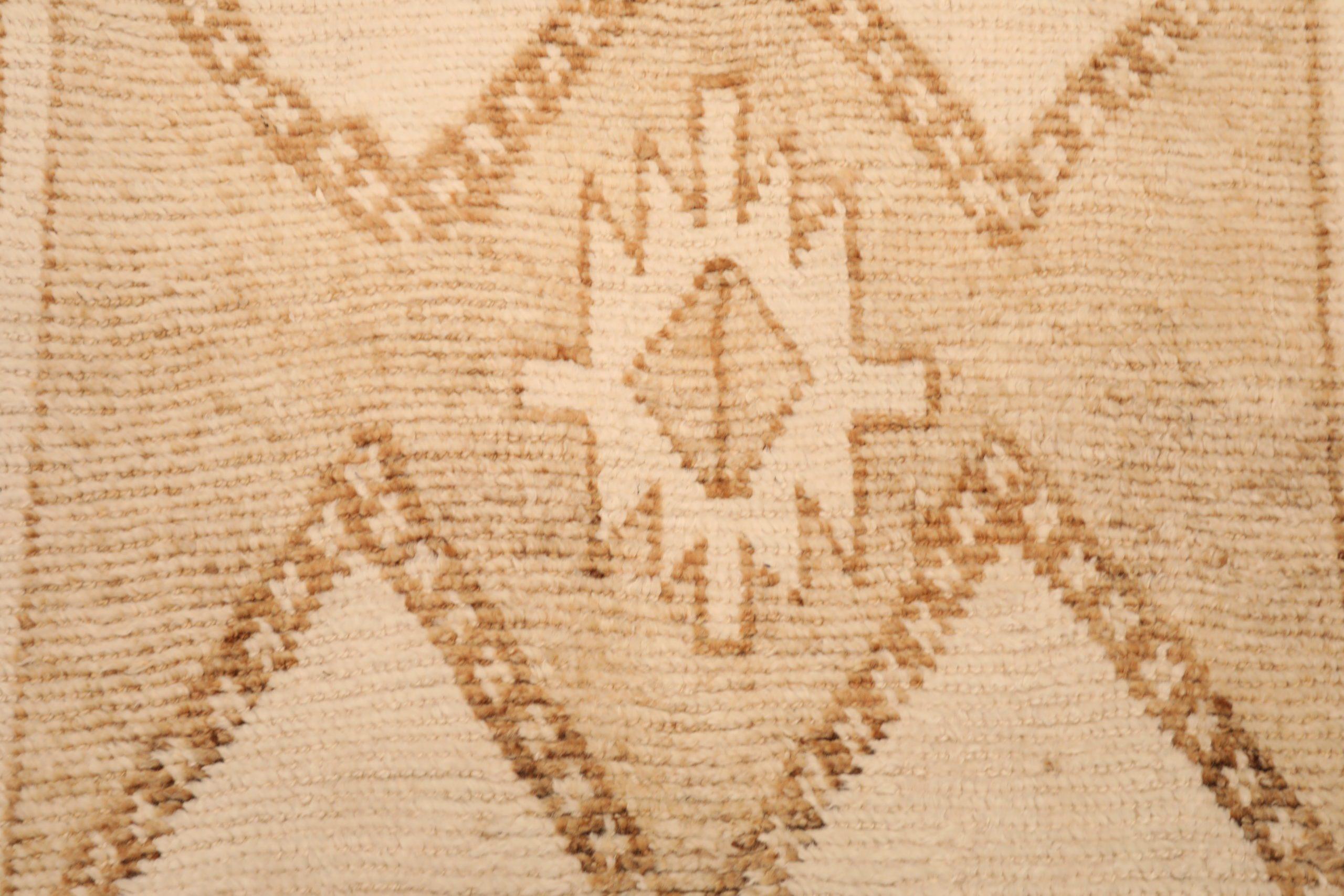 Türkei Anatoly Läufer Teppich - Wolle Braun Elfenbein Design - 93336 im Zustand „Hervorragend“ im Angebot in Dallas, TX