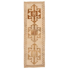 Türkei Anatoly Läufer Teppich - Wolle Braun Elfenbein Design - 93339