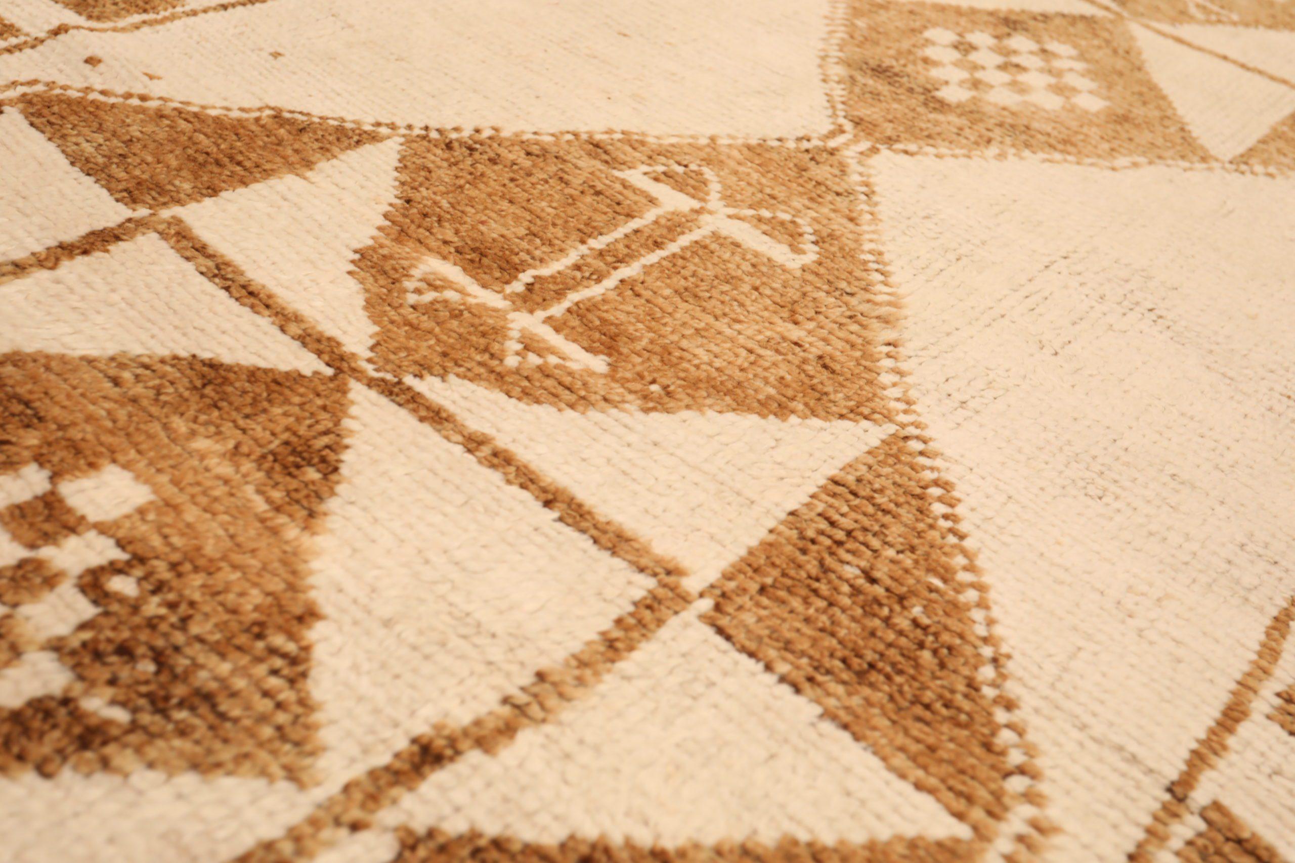 Tribal Tapis de course Turkey Anatoly - Laine Brown Ivory Design - 93340 en vente