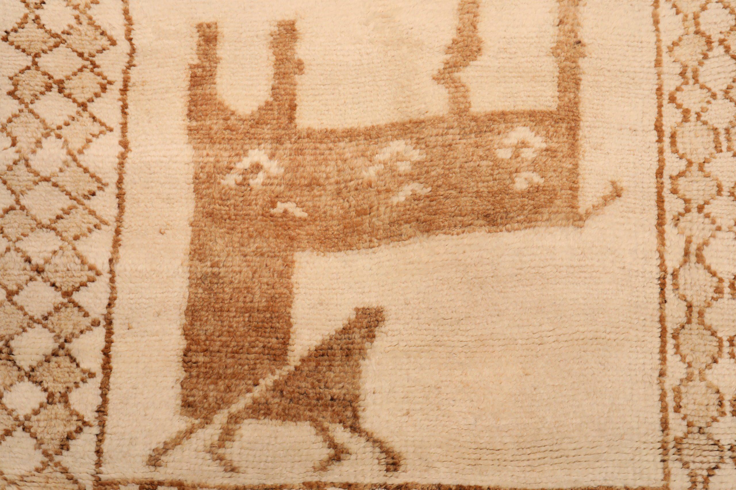 Tapis de course Turkey Anatoly - Laine Brown Ivory Design - 93341 Excellent état - En vente à Dallas, TX