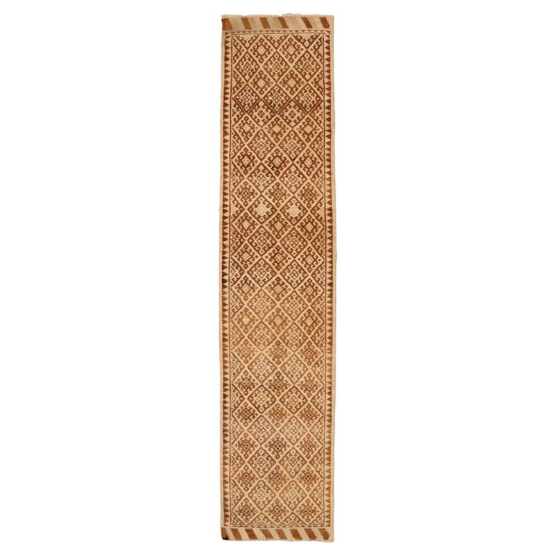 Tappeto Runner Turkey Anatoly - Lana Marrone Avorio Design - 93342
