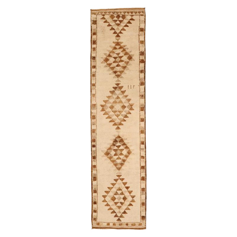 Türkei Anatoly Läufer Teppich - Wolle Braun Elfenbein Design - 93343