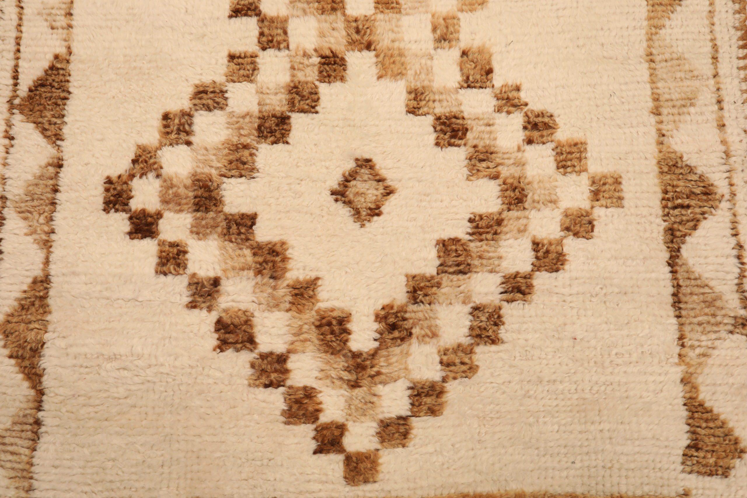 Tappeto Runner Turkey Anatoly - Lana Marrone Avorio Design - 93347 In condizioni ottime in vendita a Dallas, TX