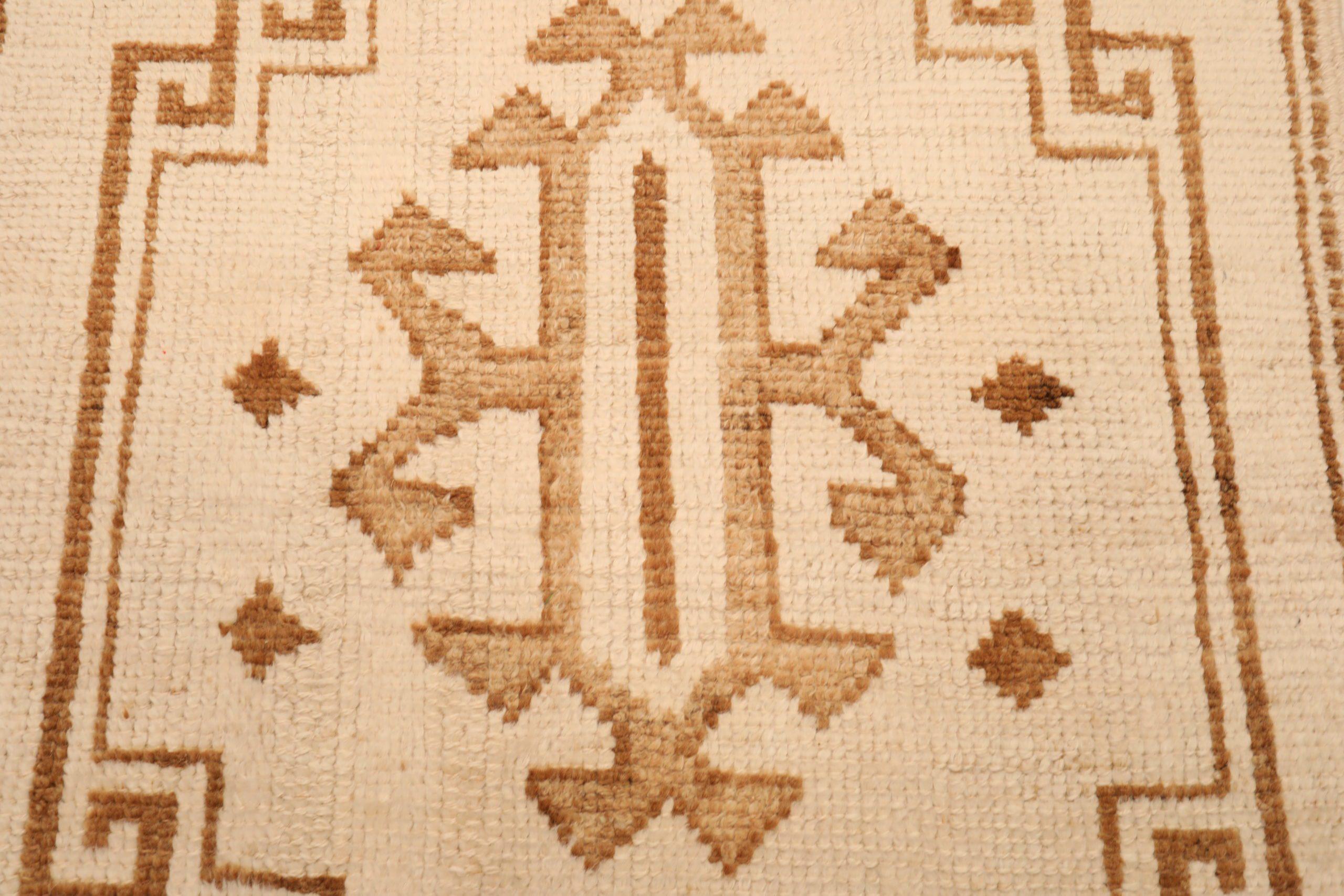 Türkei Anatoly Läufer Teppich - Wolle Braun Elfenbein Design - 93348 (20. Jahrhundert) im Angebot