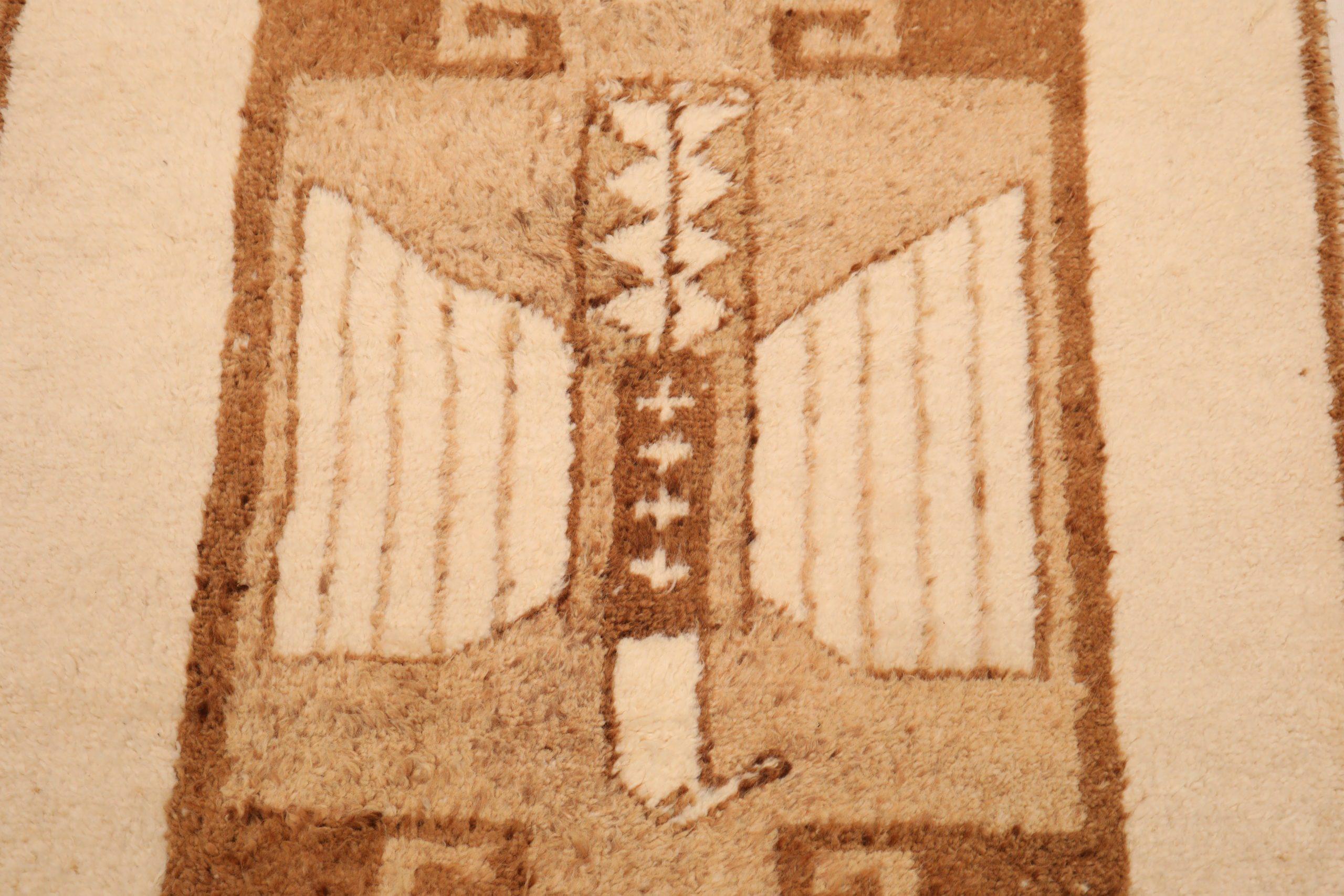 20th Century Turkey Anatoly Runner Rug - Wool Brown Ivory Design - 93349 For Sale