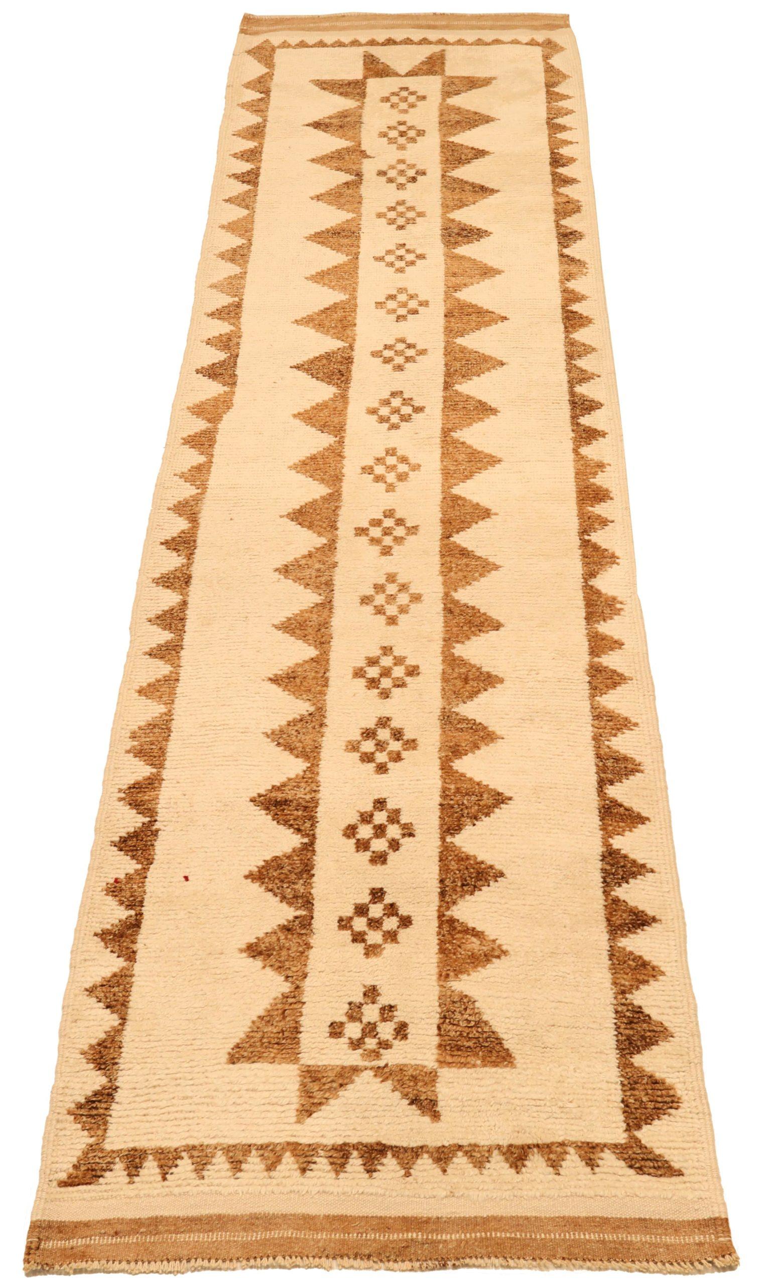 Entdecken Sie die Eleganz von Turkey Anatoly mit dem Läufer Circa 1940. Dieses exklusive Design aus Wolle und Braun-Elfenbein ist perfekt, um Ihren Raum zu verschönern.