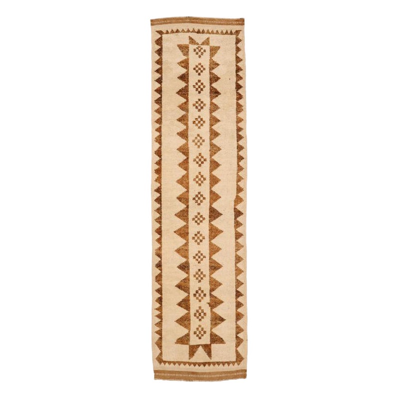 Türkei Anatoly Läufer Teppich - Wolle Braun Elfenbein Design - 93352