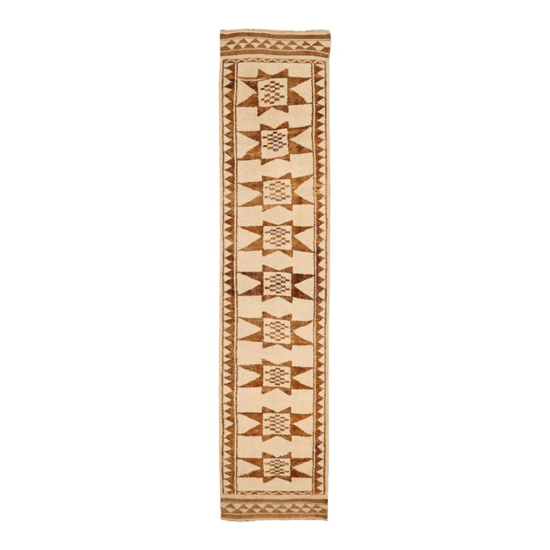 Türkei Anatoly Läufer Teppich - Wolle Braun Elfenbein Design - 93353