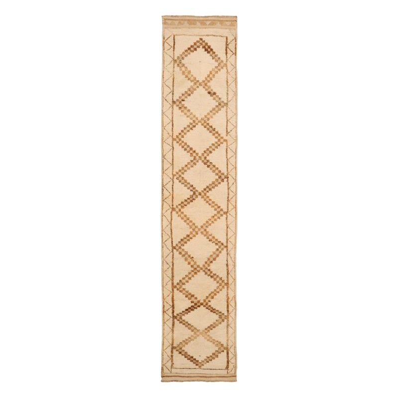Tapis de course Turkey Anatoly - Laine Brown Ivory Design - 93356 en vente
