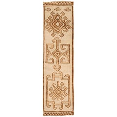 Türkei Anatoly Läufer Teppich - Wolle Braun Elfenbein Design - 93359