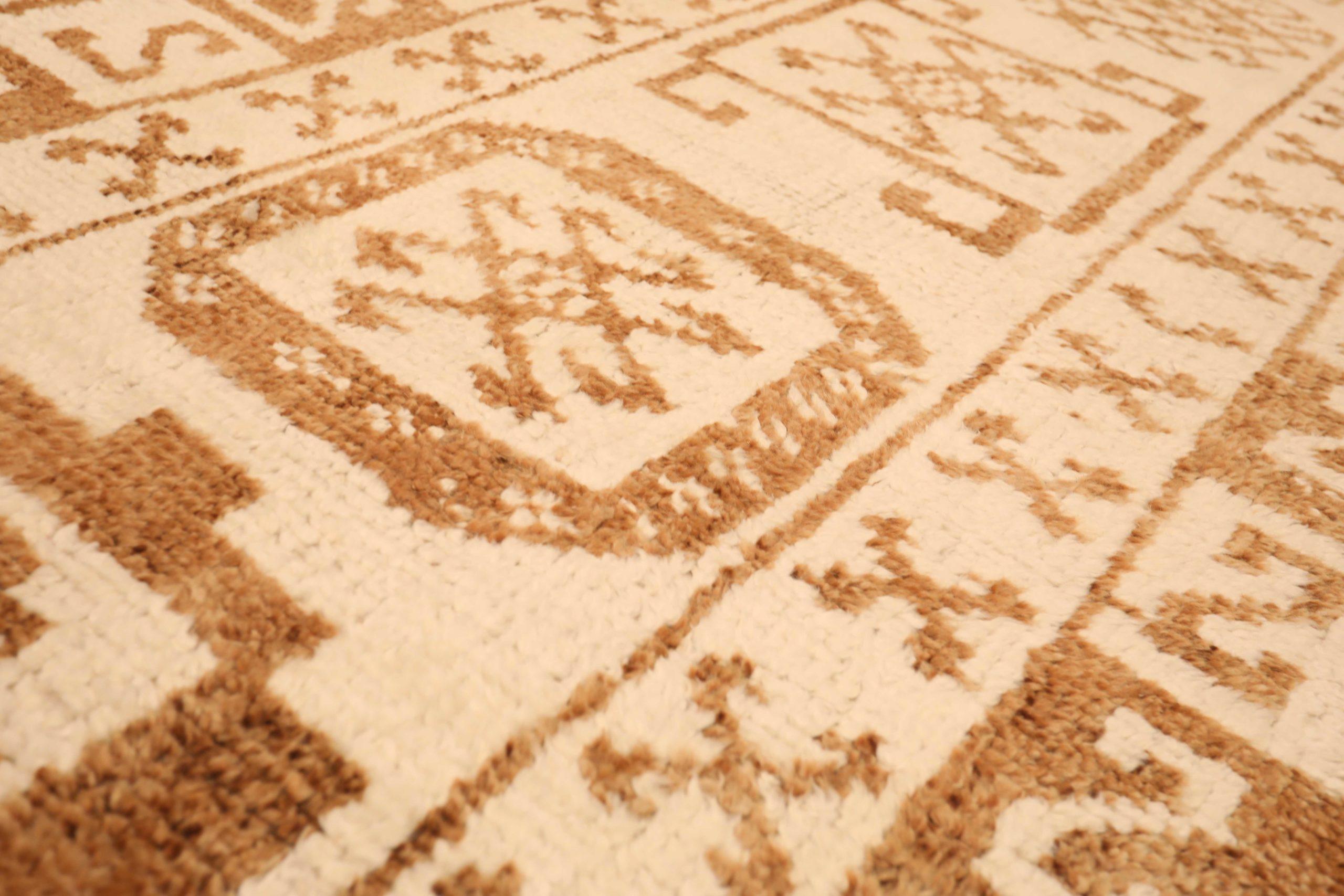 Turco Tappeto Runner Turkey Anatoly - Lana Marrone Avorio Design - 93361 in vendita