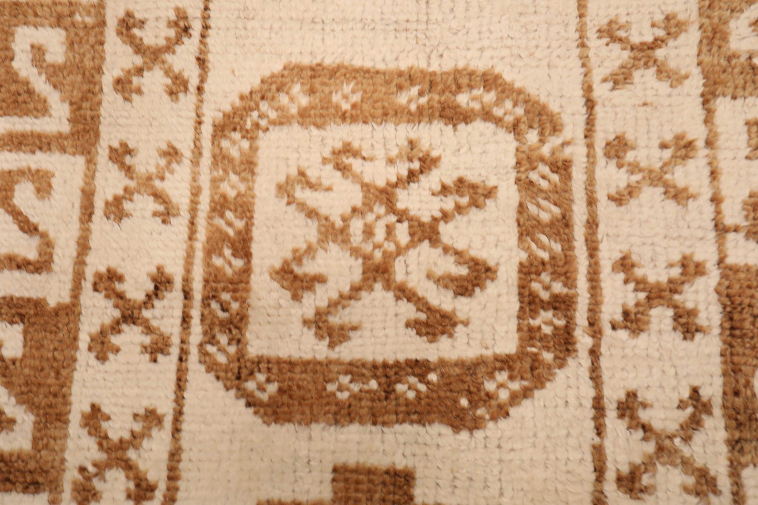 Tappeto Runner Turkey Anatoly - Lana Marrone Avorio Design - 93361 In condizioni ottime in vendita a Dallas, TX