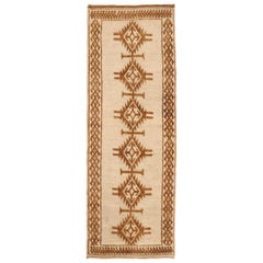 Türkei Anatoly Läufer Teppich - Wolle Braun Elfenbein Design - 93362