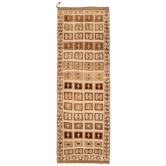 Türkei Anatoly Läufer Teppich - Wolle Braun Elfenbein Design - 93364