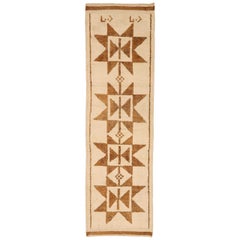 Türkei Anatoly Läufer Teppich - Wolle Braun Elfenbein Design - 93365
