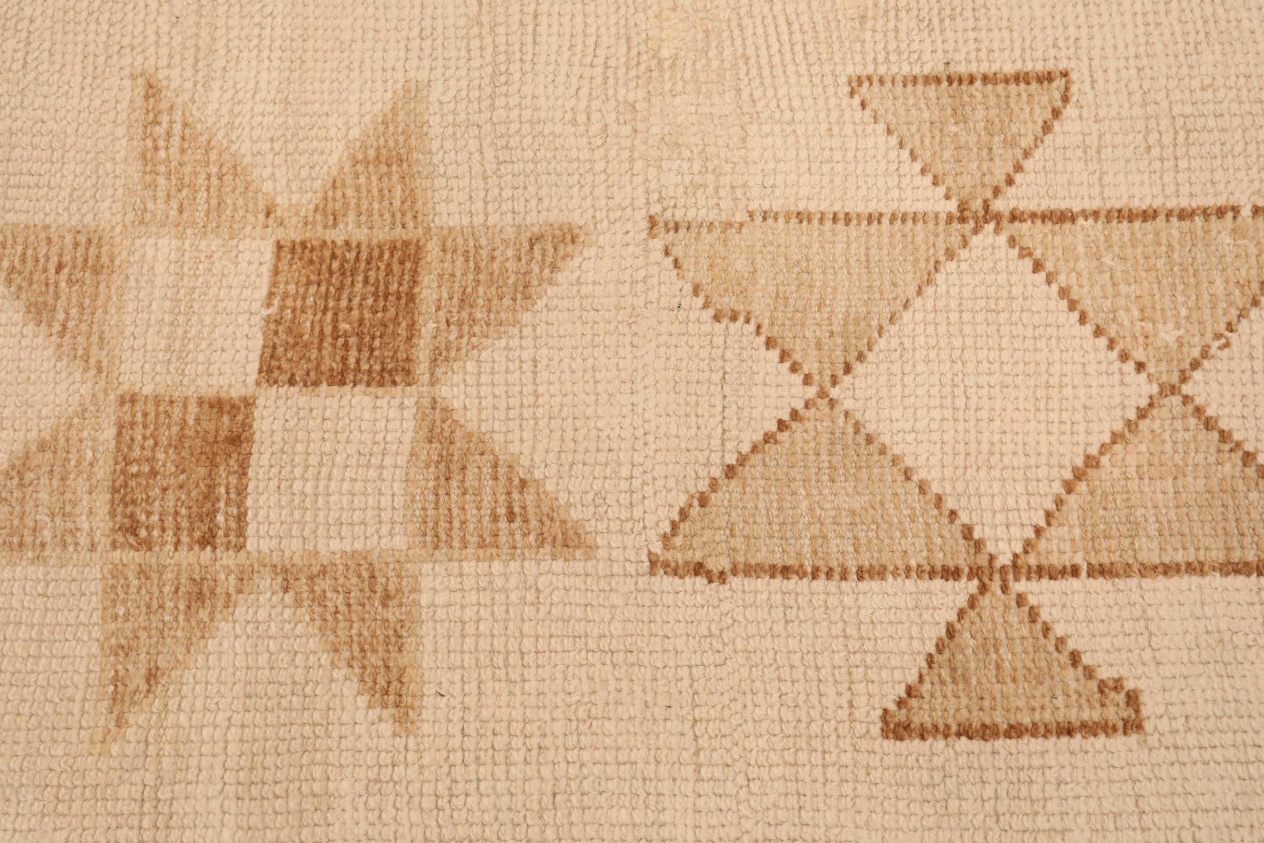 Türkei Anatoly Läufer Teppich - Wolle Braun Elfenbein Design - 93367 im Zustand „Hervorragend“ im Angebot in Dallas, TX