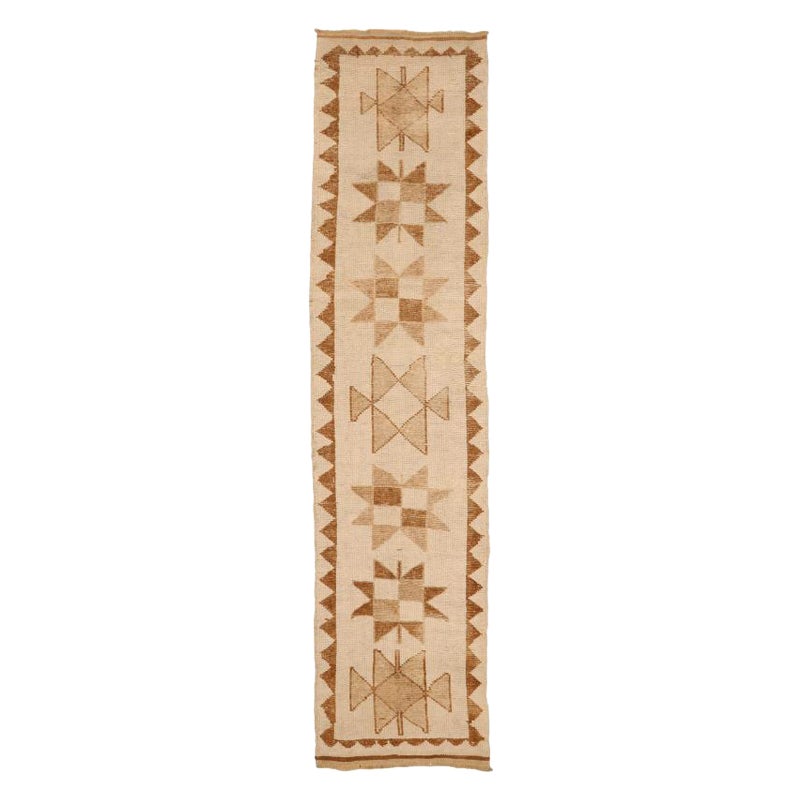 Türkei Anatoly Läufer Teppich - Wolle Braun Elfenbein Design - 93367