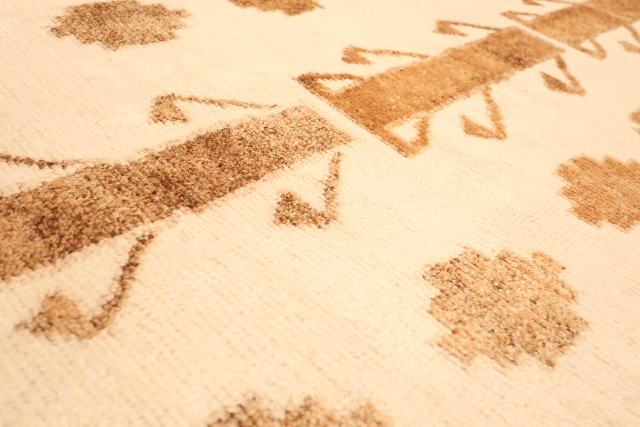 Turc Tapis de course Turkey Anatoly - Laine Brown Ivory Design - 93371 en vente